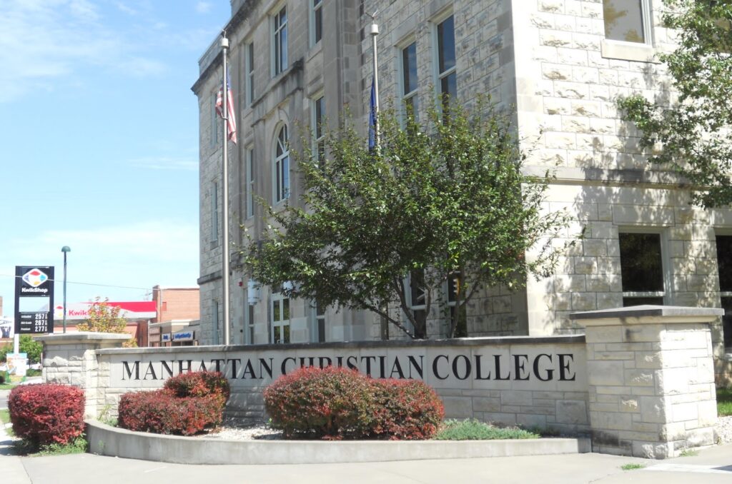 Manahttan Christian College sign and building.